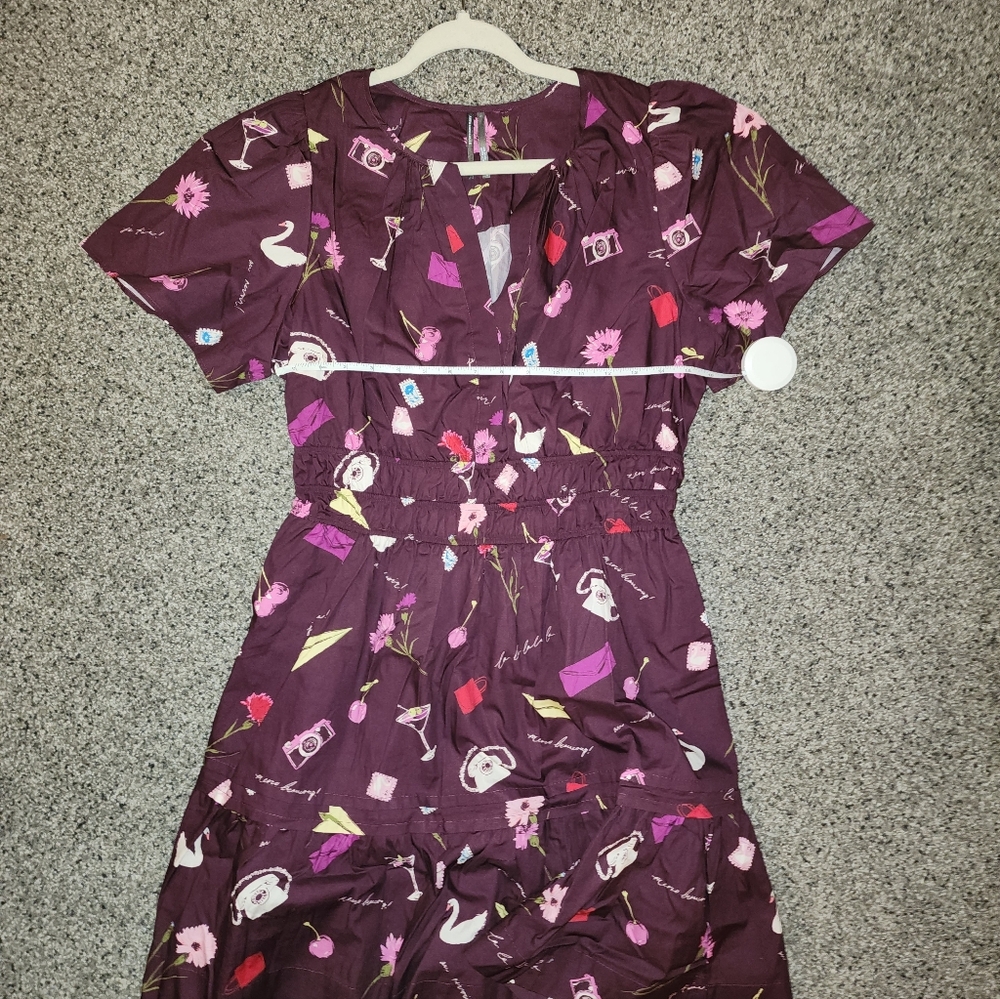 Chic Burgundy Patterned Dress - Picture 10 of 14